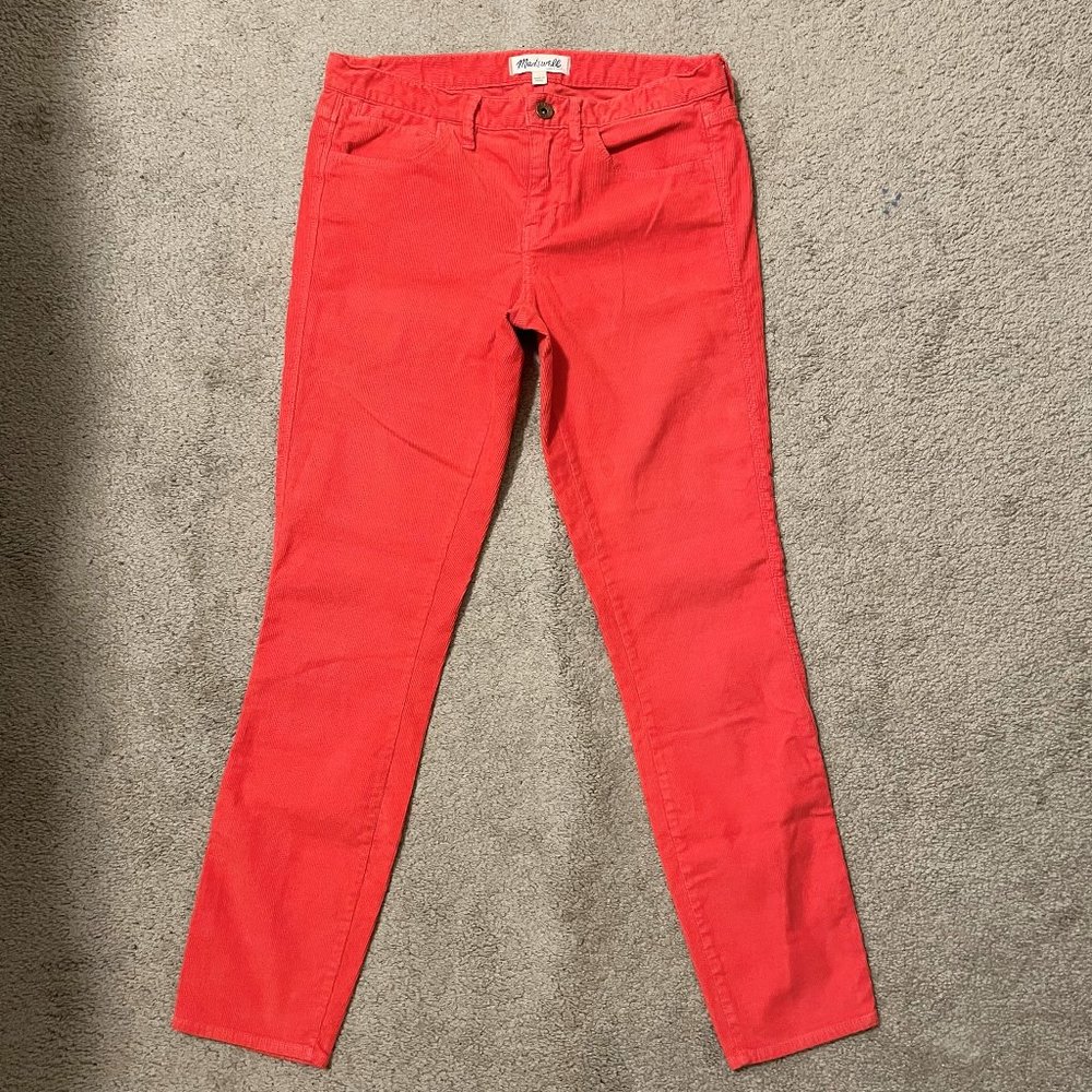 Madewell Hot Red Corduroy Skinny Ankle Pant